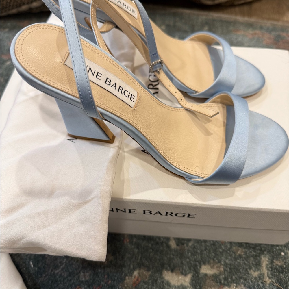 Anne Barge size 37 like new - worn once - Light Blue Ankle Strap Heels - Picture 7 of 10